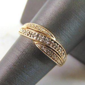Womens Vintage Estate 14K Yellow Gold Diamond Ring 2.9g E2796